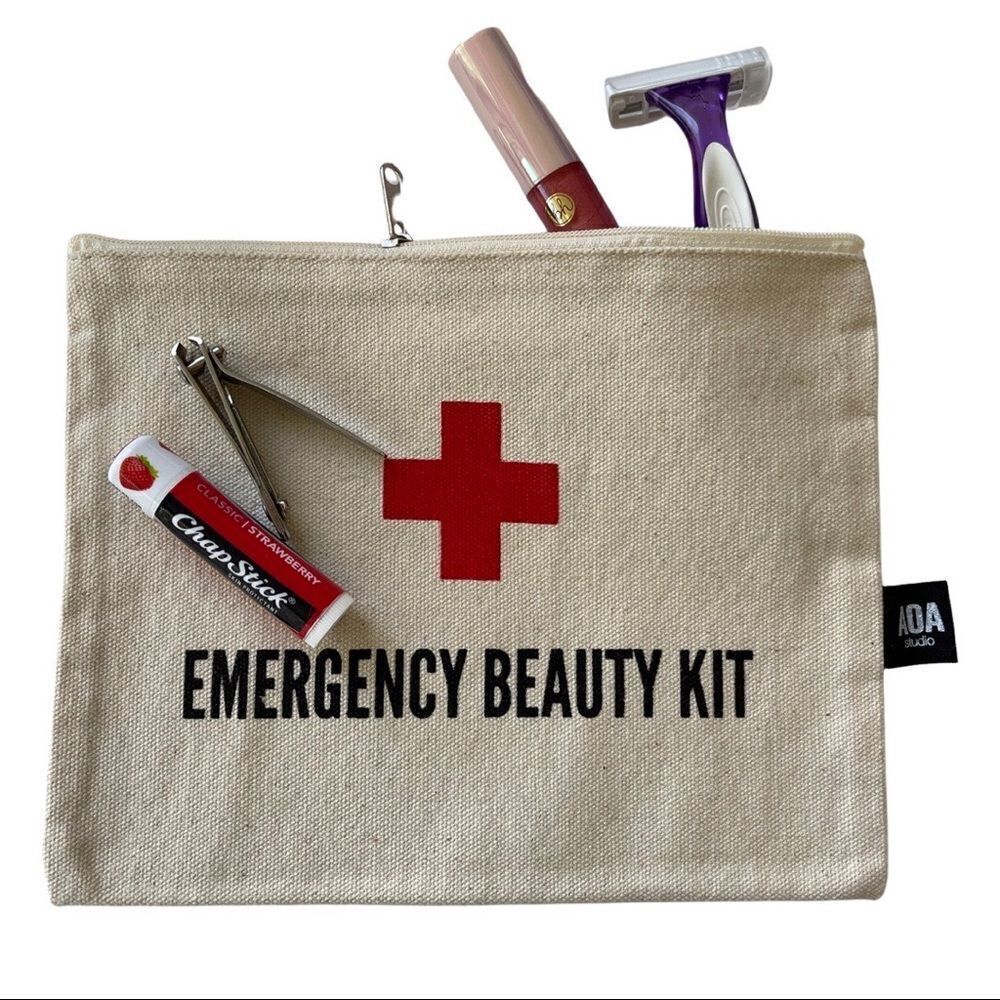 AOA Canvas Pouch - Emergency Beauty Kit - NWOT